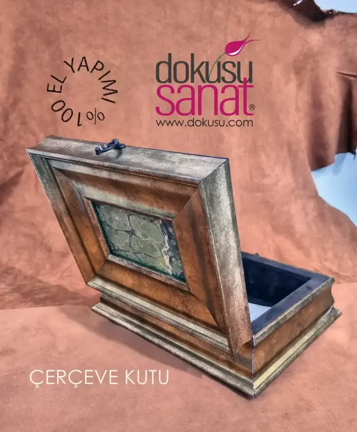 Çerçeve Kutu Ebrulu Yeşil - Görsel 5