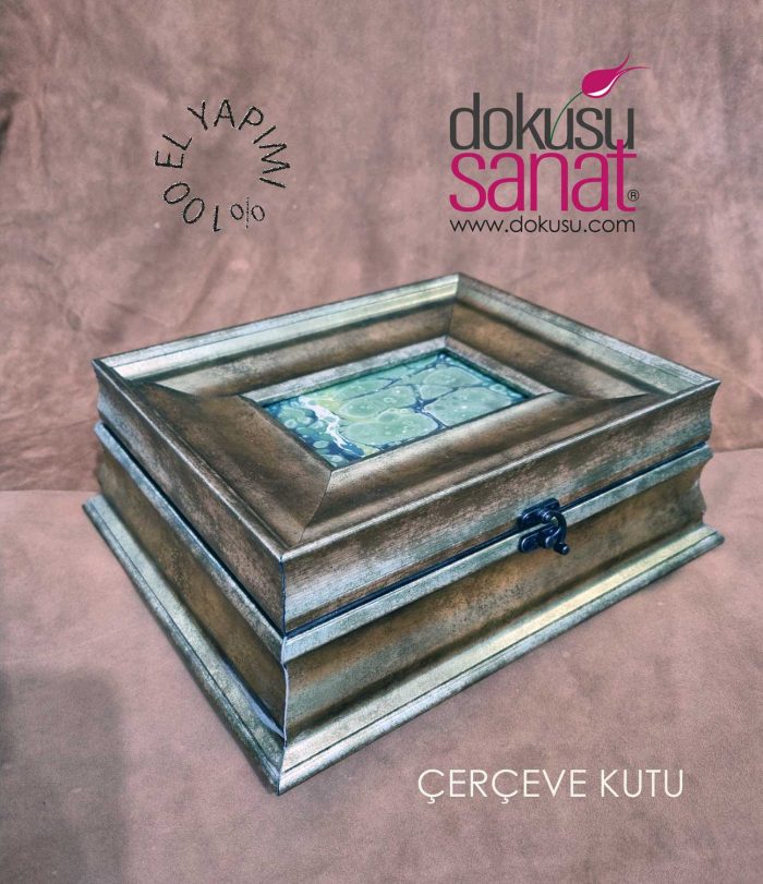 Çerçeve Kutu Ebrulu Yeşil - Görsel 4