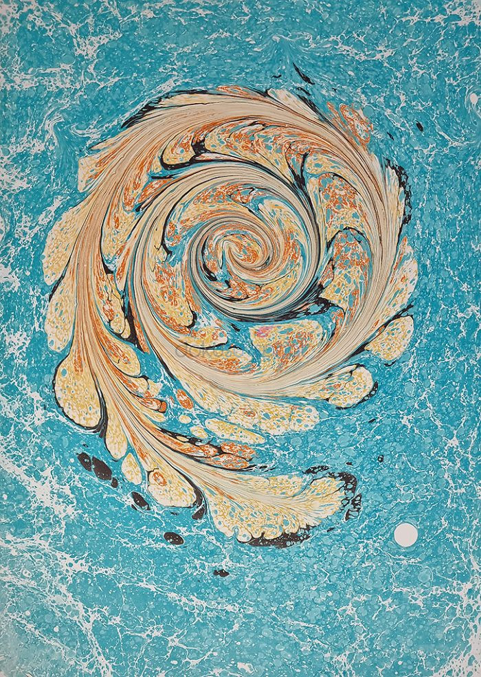 Sarmal ebru tablo büyük boy fiyatı. 70x100 cm modern ebru hediye